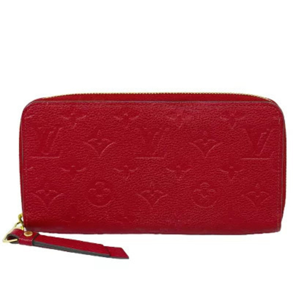 Louis Vuitton LV Zippy Wallet Monogram Empreinte Leather Long Red